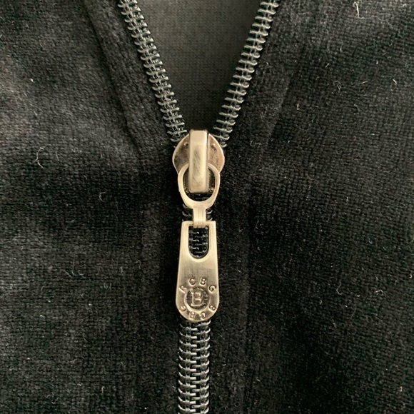 Y2K BCBGMAXAZRIA floral embroidered velour zip - Picture 3 of 9